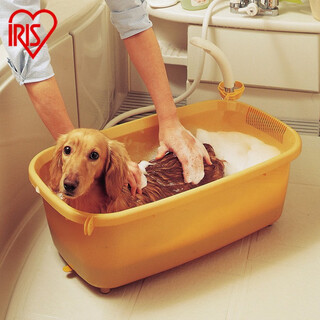 Iris dog bathtub iris pet bathtub dog bathtub cat bathtub teddy bathtub small orange (suitable for pets within 45cm in length)
