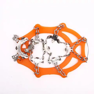 Male wolf hewolf new outdoor 26-tooth crampons for ice and snow mountaineering winter non-slip shoe covers snow claws 201 stainless steel orange l size (40-45)