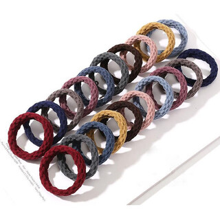 Jiuweiya hair band high elasticity and durable rubber band for adults and children seamless hair band women's leather cover headband thick hair rope fq04# mixed 10-piece set