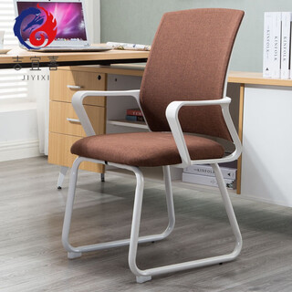 Computer chair, gaming chair, gaming chair, computer chair, home study, comfortable, sedentary and not tiring, middle school student chair, simple and sturdy writing chair, black frame, blue mesh, steel, white armrests, velvet (light brown)