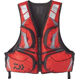 Daiwa new model df-3420 life jacket, lightweight large buoyancy vest life jacket for offshore fishing boats, adult fishing equipment, red m