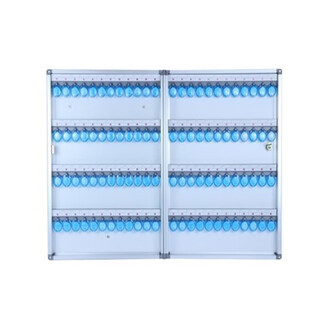 Key storage box aluminum alloy wall-mounted 24-bit key box property agency key hanging plate key chain ring 24-bit key box (including blue key tag)