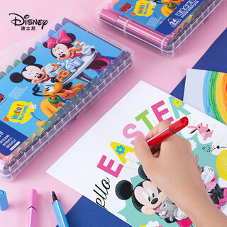 迪士尼（Disney）12色三角杆水彩笔儿童可水洗粗杆易握画画笔学生绘画文具玩具米奇系列DM20655-2M水彩笔