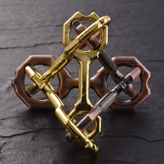 小印象 puzzle合金鲁班锁解环解扣魔术金属有益儿童智力玩具高难度全套 立体三角