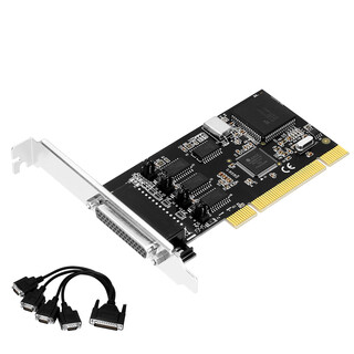 Moge desktop pci to 4-port rs232 serial port adapter card 9-pin com port expansion card 5v/12v power supply mc1364
