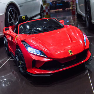 Babypure shine ferrari children's electric car four-wheel drive car rocking toy can sit on birthday gift remote control car red dual drive + bluetooth music + swing + self-driving + remote