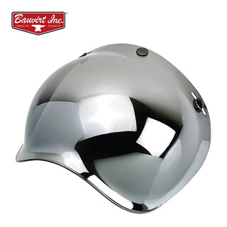 Bell bubble mirror helmet retro half helmet lens three-quarter helmet sun protection mask windshield goggles three-button silver-plated free transparent bracket