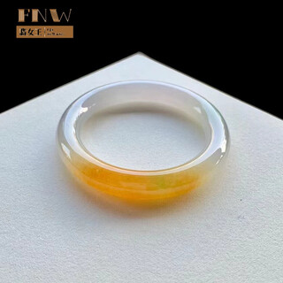 Shixiang yellow jade bracelet ice type yellow jade transparent round jade bracelet women's full circle glass type burmese laokeng yellow 57-58mm size