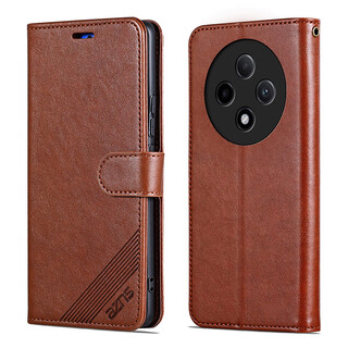 Azns vivo y300 5g mobile phone case leather case clamshell vivo y300 5g protective case anti-fall all-inclusive men and women business model retro brown vivo y300 5g