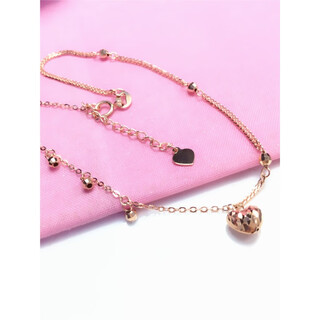 Lotus 14k rose gold female purple gold anklet russian 585 color gold peach heart solid anklet anklet 21+3 adjustment chain