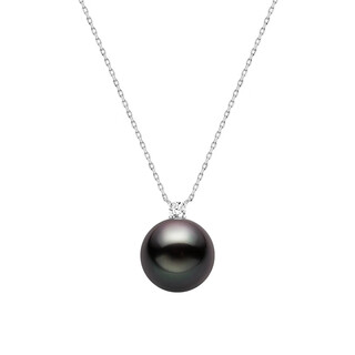 Fengxi secret series tahitian black pearl saltwater pearl necklace red gold jewelry pendant necklace black pearl 11-12mm