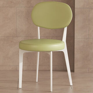 Qiaobaobei dining chair home cream style dining stool dining table and chairs light luxury high-end minimalist french makeup stool dressing table chair cream style-green 3a cat scratching leather cushion-one-piece white legs standard