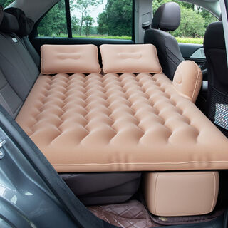 Mao shiba car sleeping rear travel bed car travel mattress rear exhaust mattress bed car rear seat inflatable travel bed ordinary wave + long pier + electric pump beige