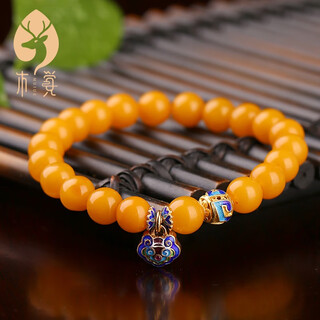 Mujue qing qian fleeting beeswax bracelet full of honey chicken fat yellow beeswax ball bracelet for women lingyin 8-9mm