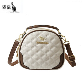 Kangaroo women's bag new style bag women's fashion handbag large capacity multi-layer single shoulder crossbody bag for women white 22*18*8cm