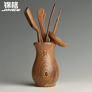Jinge chicken wing wood six gentlemen accessories solid wood kung fu tea set tea art combination decoration tea spoon tea clamp tea rules chicken wing wood vase six gentlemen