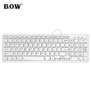 B.o.w hangshi hw156s-a wired office keyboard ultra-thin portable silent 96 keys desktop notebook keyboard chocolate keys white