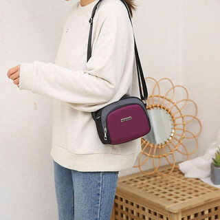 Queenjoy cross-body women's bag 2023 new style middle-aged mother versatile single shoulder crossbody bag elderly mobile phone change shopping bag purple