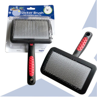 Chuanji cat pain-free comb, dog comb, pet hair pulling and knot opening beauty fluffy needle comb nhp125 (with magic beads soft needle-l size)