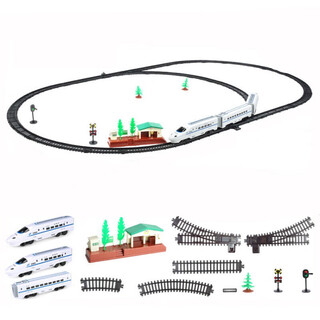 Children's large high-speed train harmony train toy boy electric train track car model with track upgraded version three carriages 72 cm ordinary battery version