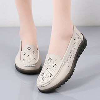 2023 spring and summer mom shoes soft sole casual fashion shoes comfort shoes middle-aged and elderly granny shoes non-slip dancing shoes khaki 39