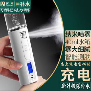 Anshang oxygen injection instrument household hydration instrument nano sprayer face and eyes beauty instrument moisturizing magic instrument humidification instrument steaming instrument for wife, mother, girlfriend birthday gift charging 40ml nano spray power bank function intelligent skin test white