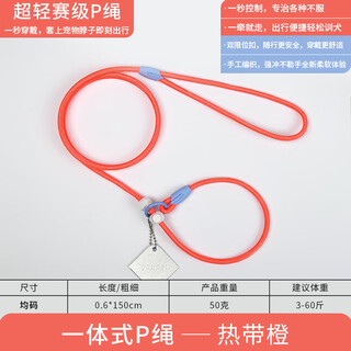 Ycqpet competition grade p rope dog leash, medium and large dog training dog rope, small dog p chain, explosion-proof dog walking rope y04 orange