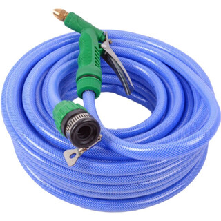Water pipe hose, faucet connection, soft water pipe, water pipe, snakeskin pipe for watering flowers, car wash, household antifreeze, light blue, 30 meters water pipe + gun head + connector