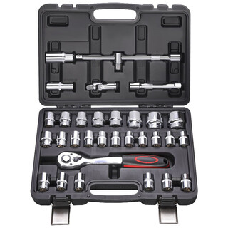 Niuxiang tool box set auto repair tool set socket wrench hardware tool ratchet wrench set tool box car repair upgrade 32-piece set 72t curved handle blue belt black