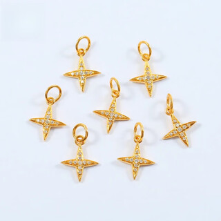 Fir crown 18k gold inlaid south african real diamond cross pendant pendant diy bracelet bracelet necklace trickle pendant jewelry accessories