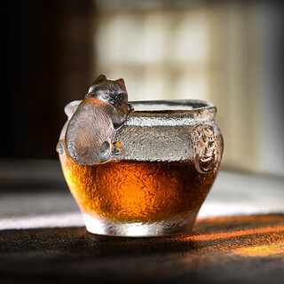 Gaoming (gaoming) gaoming glazed tea cup forbidden city imperial cat cup heat-resistant glass master cup single cup personalized creative tea cup small cup cute tea cup imperial cat glazed cup