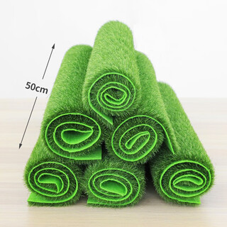 Oemg simulated lawn fake white hair artificial turf micro landscape decoration moss bonsai grassland diy landscaping material 50*50cm large lawn (1 piece)