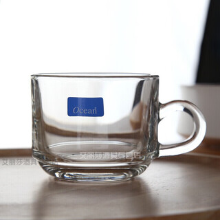 Ouxin thailand imported glass with handle heat-resistant flower tea cup boiling water cup beer coffee cup beverage flower tea cup household 200ml single pack