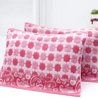 Porphyry old shanghai pillow cover, old-fashioned pillow cover, thickened and enlarged, a pair, soft cartoon, non-fading, cross flower pink, one price 50*73cm