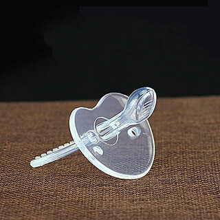 Yoshida hisamori transparent pacifier round head flat head baby silicone bite-resistant baby super soft sleeping type sucking stick 1 pack night use - thumb type transparent style