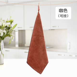 Five-color rags used in lanbaihui hotels, guest rooms, housekeeping cleaning, special hotel towel wiping cloths 30x30 medium thick coffee 10 pack