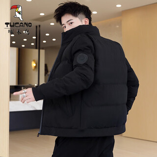 Woodpecker (tucano) down cotton jacket men's trendy brand winter 2025 new thickened american trendy workwear cotton coat men's warm cotton jacket black xl 120-135jin jin equals 0.5 kg