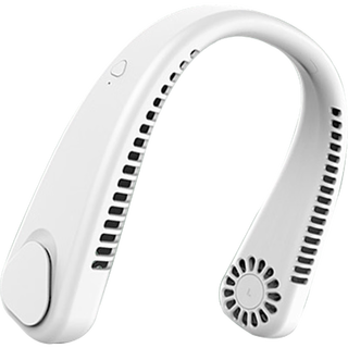 Girls' generation hanging neck fan mini portable air conditioner usb small fan bladeless cooling neck wear small charging fan lazy portable small fan white 1200 mah