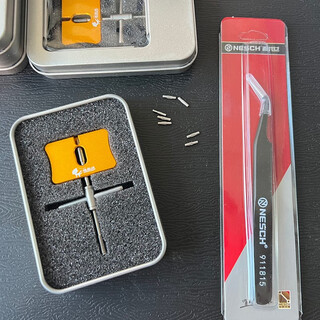 Customized line cup pin remover, luya water drop wheel maintenance and modification, bearing ejector pin tool, cross ejector pin adapter, pin remover*1 + tweezers*1 + latch