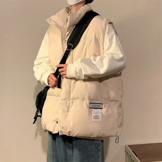 7家优品马甲男秋冬季新款休闲加厚保暖晋江棉衣背心坎肩马夹外套男装袄子 GXFS-803杏色 XL