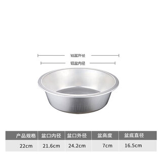 Soxw thickened aluminum old-fashioned small aluminum basin flat bottom household kitchen basin vegetable basin wash basin aluminum large basin lu basin 22cm small aluminum basin