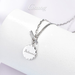 Gsung platinum women's necklace pt950 new round chain chain beloved platinum ot buckle necklace ab chain body fashion pt950 necklace about 12 grams, 45 cm pre-order