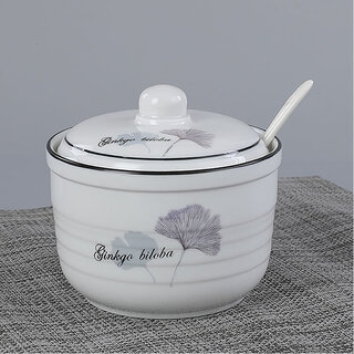 Saikoyou lard tank chili oil tank ceramic stainless steel large capacity nordic style thickened ceramic seasoning tank chili salt tank