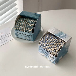 Bary reef sweet and versatile twist braided hair rope for girls candy hair band basic hair band headband for women with rubber bands to tie hair bing ruoyu braided style one box