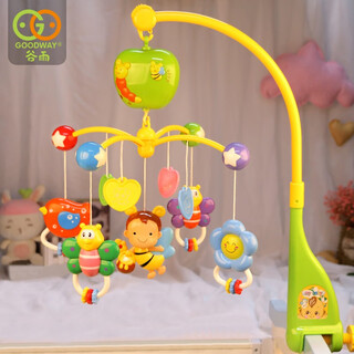 Guyu crib bell music rotating bedside rattle toy 0-1 year old newborn baby bedside wind chime hanging bell toy multi-functional music bed bell (green)