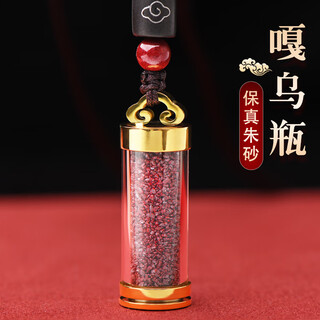 Li juming cinnabar raw stone powder pendant shurangama mantra sutra amulet pendant gawu bottle box necklace yin yang five elements bagua talisman