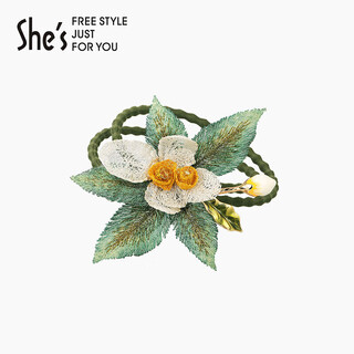 She s van gogh rose overlay embroidered hair rope high-end rubber band headband light luxury hair tie birthday gift