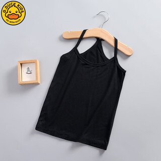 G.duckkids children's clothing girls' modal y-shaped vest thin korean version slimming bottoming solid color suspender summer vest belly protection black y-shaped vest 100