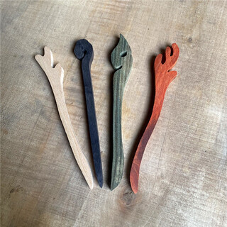 Peach wood semi-finished hairpin, a deer with you, dragon horn, auspicious clouds, phoenix language, sandalwood, mahogany hairpin material, small hairpin material, dragon horn, purple sandalwood