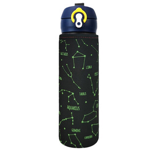 Bolikin creative constellation thermos cup cover universal 350 480 500ml double-sided cup cover with handle rope anti-fall insulation cover luminous constellation black 480-500ml
